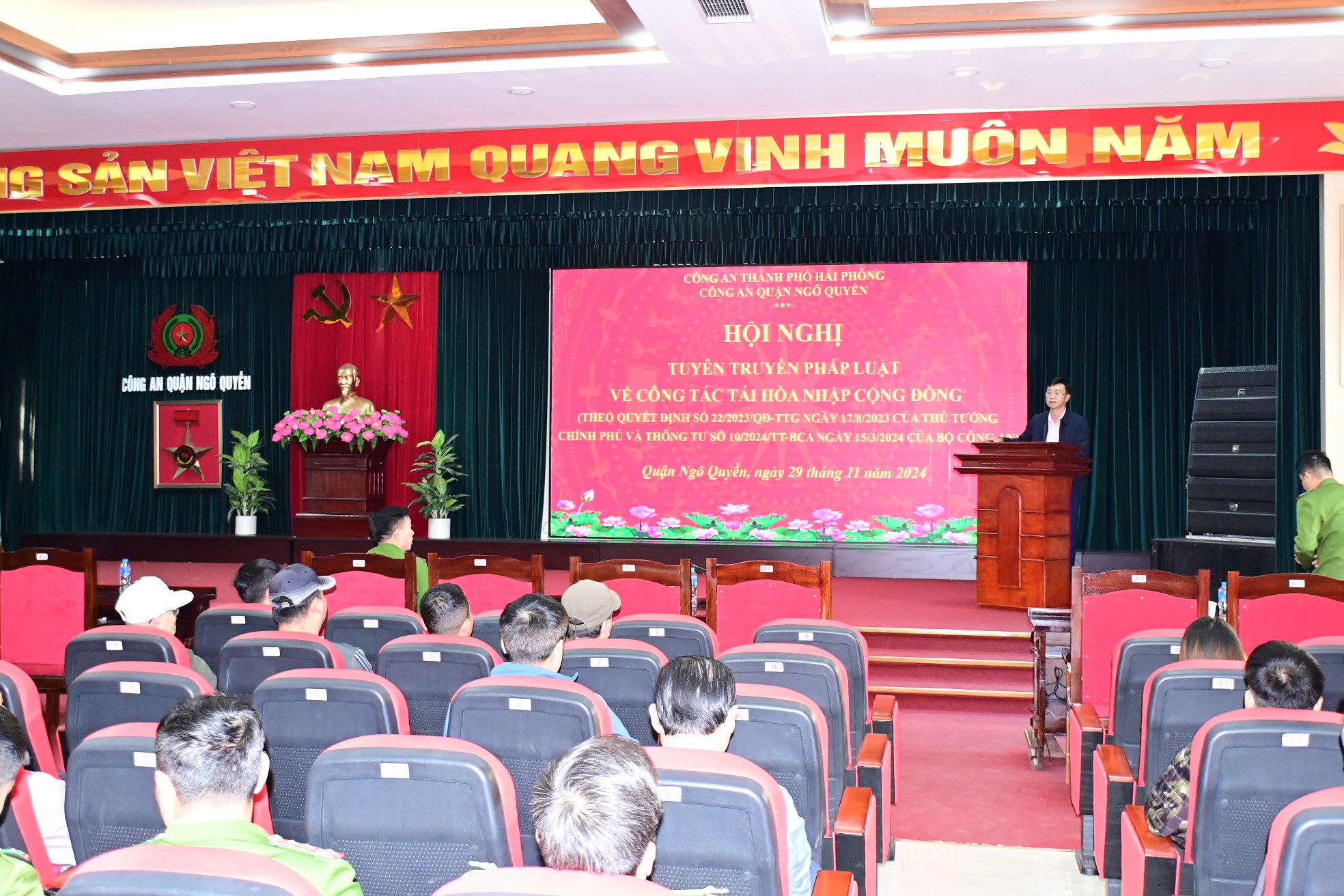 Công an Ngô Quyền: Tuyên truyền pháp luật về công tác tái hòa nhập cộng đồng tới gần 200 đại biểu